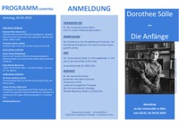 Flyer Workshop Dorothee Sölle – die Anfänge