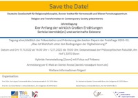 Save the Date "Der Anfang der wirklich Großen Erzählungen"