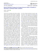 Beyond Pathology: Bringing the Ecological-Enactive Model of Disability to Neuroethics and Mental Health Conditions