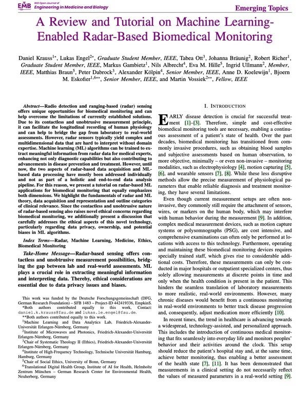 A Review and Tutorial on Machine Learning-Enabled Radar-Based Biomedical Monitoring