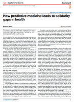 How predictive medicine leads to solidarity gaps in health