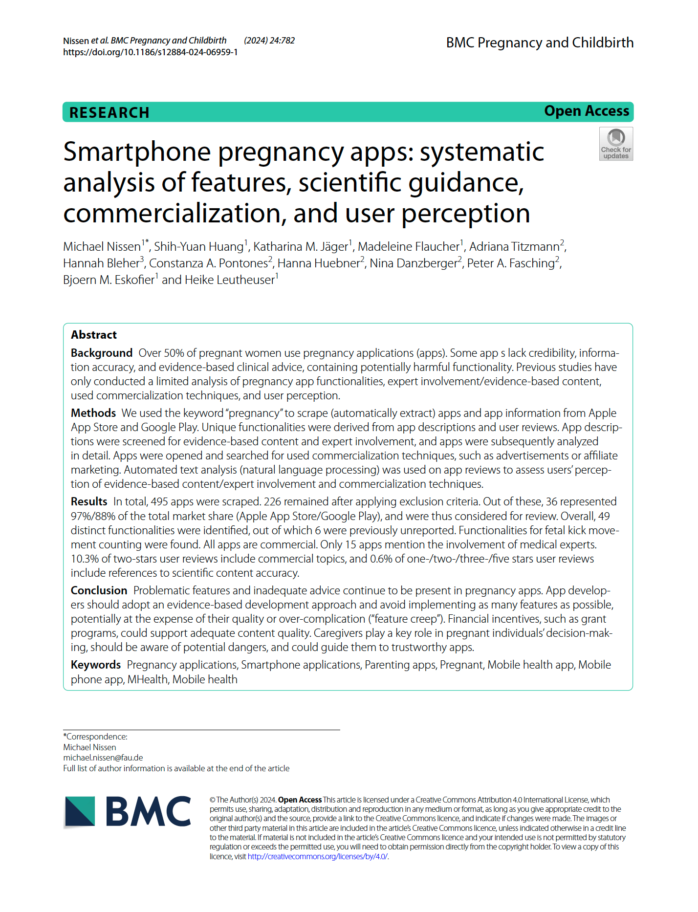 Smartphone pregnancy apps