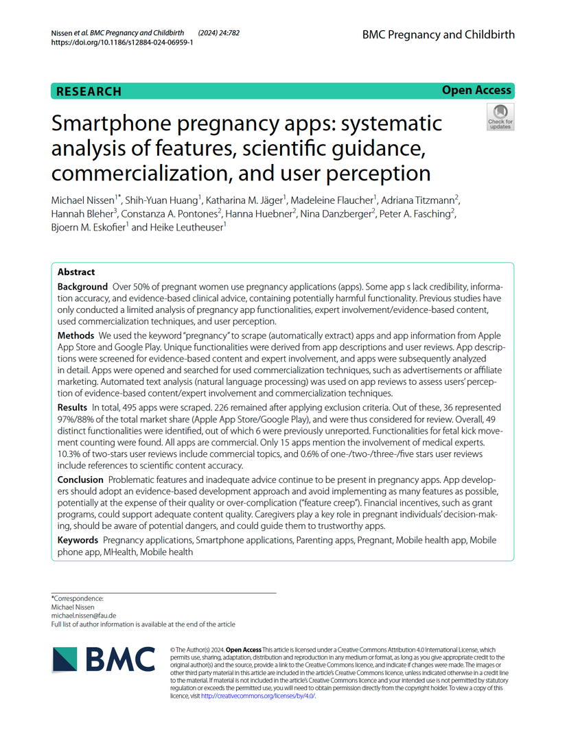 Smartphone pregnancy apps